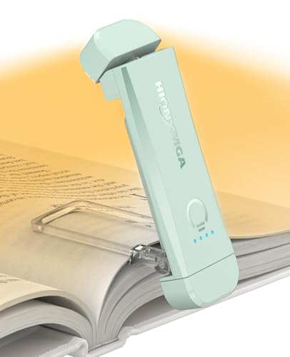 HIONXMGA Book Reading Light,Silent Touch Books Lamp for Reading in Bed,Rechargeable Clip on Booklight with 3 Amber Colors & 7 LEDs Precise Dimming for Eye Caring Night Reading,Book Lovers,Kids,Mint - color: Mint