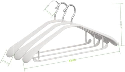 5 Pack Wide Shoulder Hangers 17” Metal Suit Hangers Smooth Soft Gloss Grippy Flexible Thick Rubber Blazer Non Slip Jacket Clothes Hangers White - color: White