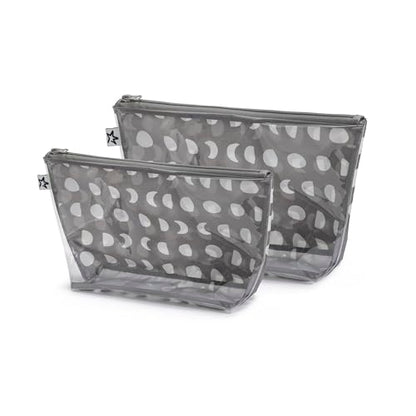 Tiny Twinkle Diaper Bag Organizing Pouches | 2 Pack Mess-Proof Travel Organizer Bags with Structured Bottom & Clear Front | TSA Approved Toiletry Bag Set for Baby and Mom Essentials (Luna) - color: Luna