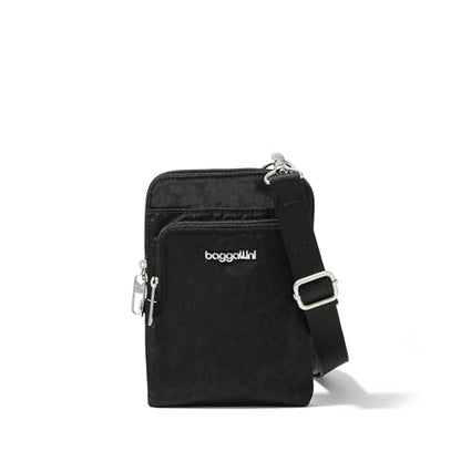 Baggallini Women's Securtex Anti-theft Activity Crossbody Bag - color: Black Cheetah