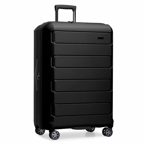 Traveler's Choice Pagosa Hardshell Expandable Luggage with Spinner Wheels, Black, 30-Inch Large - color: Black, size: 30-Inch Large