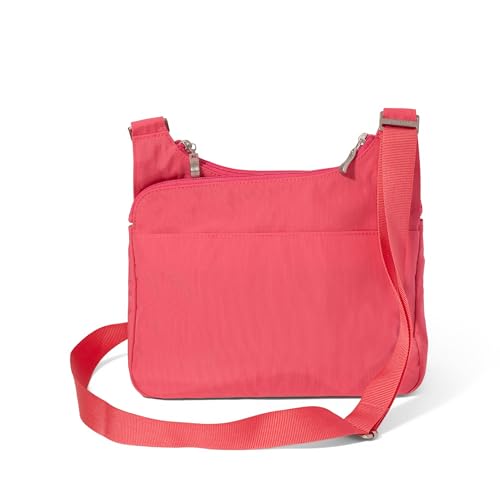 Baggallini Crossbody Travel Bag 11x8.5 Lightweight Water-resistant Nylon Handbag - color: Flamingo