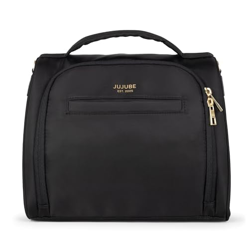 JuJuBe Insulated Bottle Bag, Breastmilk Cooler, Fits 3 Baby Bottles, Storage Tote for Nursing Mom, Daycare & Travel, Lunch Bag w/Handle & Shoulder Strap (Black) - color: Black