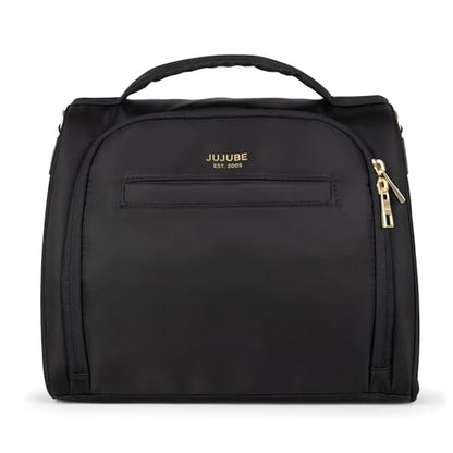 JuJuBe Insulated Bottle Bag, Breastmilk Cooler, Fits 3 Baby Bottles, Storage Tote for Nursing Mom, Daycare & Travel, Lunch Bag w/Handle & Shoulder Strap (Black) - color: Black