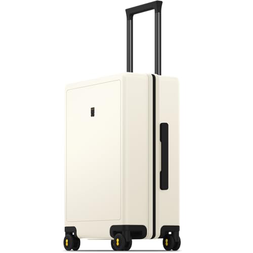 LEVEL8 Carry on Suitcase for Women Men, Carry-on Luggage Airline Approved, Travel Bag with Spinner Wheels, Lightweight Luminous Textured Hard Shell, Tsa Lock, 20 Inch, Cream White - color: Cream White, size: Carry-On 20 Inch