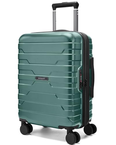 BAGSMART Carry On Luggage 22x14x9 Airline Approved with Spinner Wheels,Lightweight 20 Inch Luggage with TSA Lock,Expandable Hard Shell Carry On Suitcases for Men Women,Pine Green - color: Pine Green