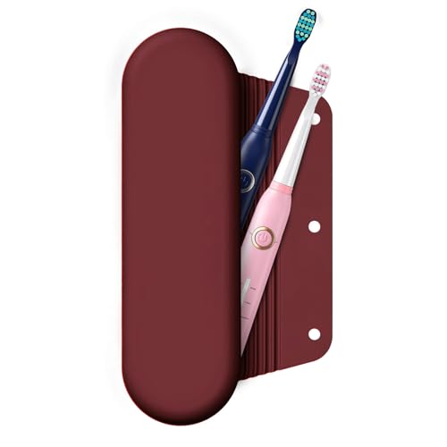 Silicone Electric Toothbrush Travel Case, Manual Toothbrush Travel Cover for Men and Women,Toothbrush Holder for Travel,Gym and More, Fits Most Manual and Electric Toothbrushes - Burgundy - color: Burgundy