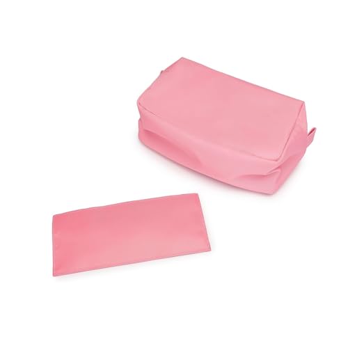 Organizer Bag Lightweight Cosmetic Bag with Ring Clasp Perfect Travel Makeup Bag for Women nylon Stand Up Design (Pink/Nylon) - color: Pink/Nylon