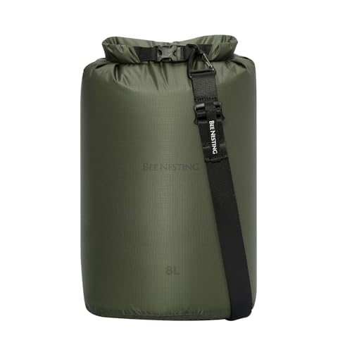 Bee Nesting Waterproof Dry Bag Lightweight Dry Sack Marine Dry Bags Suitable for swimming,kayaking,rafting boating, surfing, outdoor travel, mountaineering,hiking - color: Army green, size: 8L