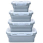 Collapsible Silicone Food Storage Containers 4 Set Airtight Leak Proof Food Containers with Lids Stackable Meal Prep for Microwave Freezer Dishwasher for Kitchen Camping Office Gray - color: Gray