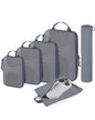 BAGSMART Compression Packing Cubes, 6 Set Packing Cubes for Suitcases, Lightweight Suitcases Organizers Bag Set & Compression Travel Cubes, Travel Essentials Packing Organizers - color: 04-Grey