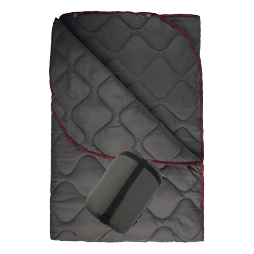 Poncho Liner Military Blanket Camo with Compression Carry Bag for Outdoors Hiking Jungle Hunting Gear - color: Grey (Upgrade Package), size: 1.4Mx2M(4.6x6.6ft)