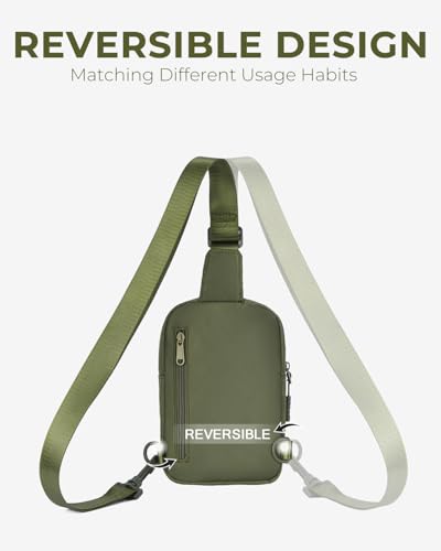 CHOLISS Small Crossbody Bags for Women and Men, Sling Bag for Women and Men Trendy, Fanny Packs Chest Bag with Extended Strap - color: Green