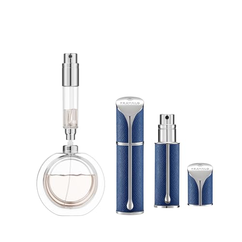 Travalo AQUA Refillable Perfume Atomizer, 5ml Travel Perfume Bottle with Easy Bottom Refill, Leak-Proof Mini Cologne Sprayer, TSA-Approved Pocket Fragrance Spray for Women & Men, 1 Piece (Blue) - color: BLUE