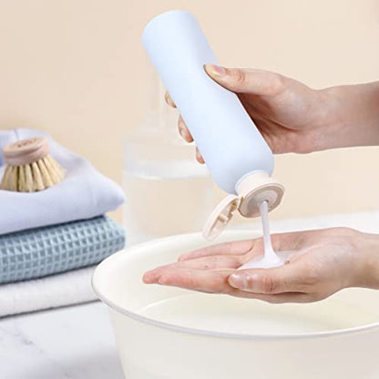 8.8 oz Travel Shampoo Bottles, Refillable Flip Cap Squeeze Bottles for Toiletries, Large Leakage-proof Travel Shampoo and Conditioner Bottles (Blue) - color: Blue, size: 260ml/8.8oz