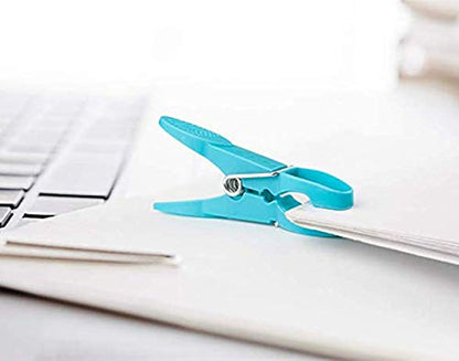 Strong Plastic Clothes Clips For Drying Heavy Duty Clothing Clamps Travel Clothespins Beach Towel Pegs 24 Pack Blue - color: Blue
