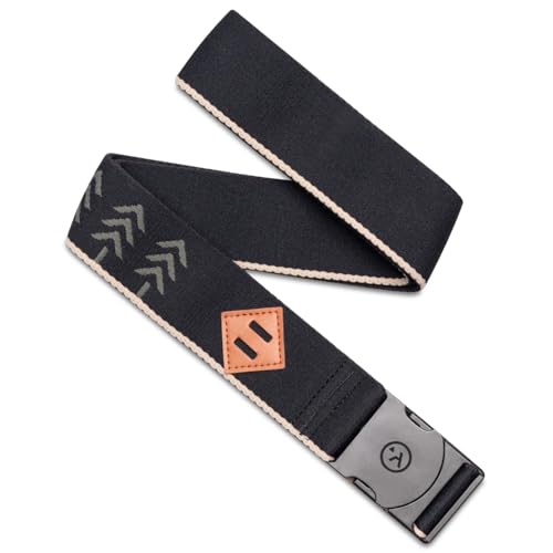 Arcade The Original Unisex Adventure Belt, Heavy Duty Elastic Webbing, Non-Metal Travel Friendly Buckle - color: Black/Khaki