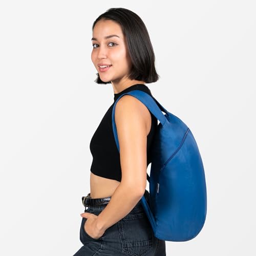 Nanobag Daypack - Ultralight 16L Foldable Travel & Hiking Backpack, Reusable, Packable, Collapsible Bag for Men & Women - color: Navy