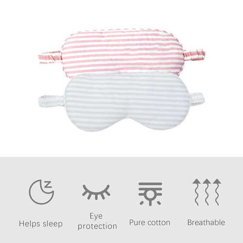 HBHLFZ Sleep Mask 2 Pack - Bamboo Viscose Fiber Sleeping Eye Mask - with Elastic Band/Headband - Comfort Sleeping Shade - for Nighttime Sleeping, Traveling & Napping（Light Pink，Silver） - color: Light Pink&silver