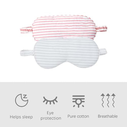 HBHLFZ Sleep Mask 2 Pack - Bamboo Viscose Fiber Sleeping Eye Mask - with Elastic Band/Headband - Comfort Sleeping Shade - for Nighttime Sleeping, Traveling & Napping（Light Pink，Silver） - color: Light Pink&silver