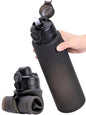 TakeToday Collapsible Water Bottles 32oz, Foldable Travel Bottle, TSA-Approved Leakproof Newly Silicone Water Bottle for Hiking, Travel, Outdoors, Black - color: Black