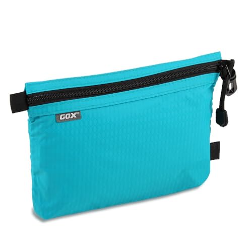 GOX Travel Toiletry Bag, Carry On Small Zipper Pouch, Cosmetic Kit Makeup, Digital Bag, Water Repellent Nylon (Turquoise) - color: Turquoise