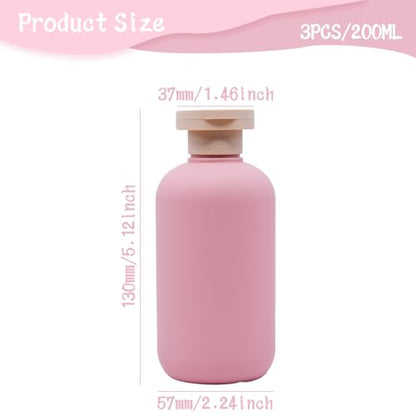 3 Pack Leakproof Travel Bottles 6.8oz | Squeeze Shampoo & Lotion Containers with Locking Flip Caps | Food Grade HDPE/PP for Toiletries, Gym, Camping (Green+Blue+Pink) - size: 6.8oz 3Pcs
