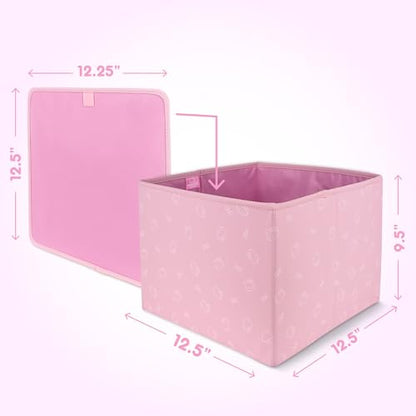 Sanrio Hello Kitty Car Trunk Organizer & Steering Wheel Cover Set – Cute, Non-Slip, Soft Grip Car Accessories for Women – Collapsible Storage Bin for Groceries, Tools & Travel – 12.5"L x 12.5"W x 9"H - style: Set Hello Kitty