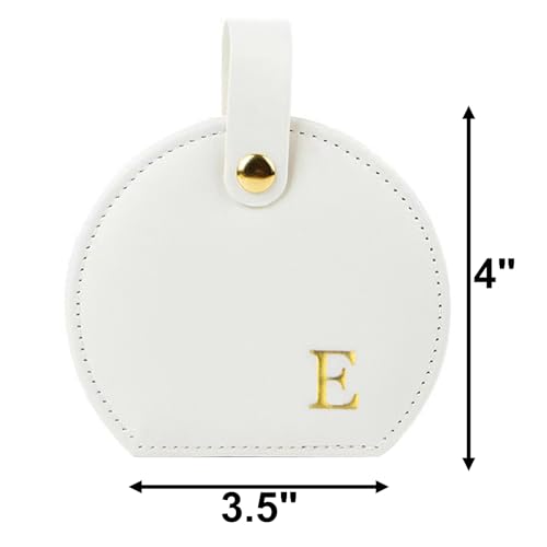 Travel Jewelry Case,Personalized Jewelry Box,Elegant Half-Moon Design with Personalized Golden Initial Case,Personalized Gifts for Women,Jewelry organizer;Personalized Gifts for Women or Friends(E) - style: E