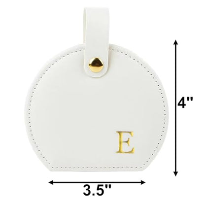 Travel Jewelry Case,Personalized Jewelry Box,Elegant Half-Moon Design with Personalized Golden Initial Case,Personalized Gifts for Women,Jewelry organizer;Personalized Gifts for Women or Friends(E) - style: E