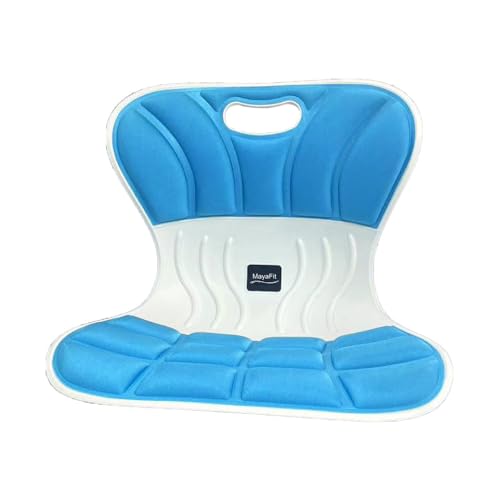 Ergonomic Lumbar Support Cushion, Blue, 460mm x 440mm x 340mm, Large, for Office Chairs & Car Seats, Posture Correction, Pregnancy Comfort, 110-300 lbs Capacity - color: Blue, size: Large