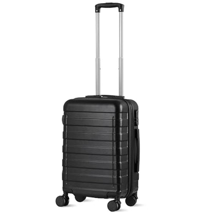 SUPER DEAL 21 Inch Carry On Luggage with Spinner Wheels, Expandable Hardside Suitcase Height Adjustable Durable Rolling Luggage with Porable Handle and Side Feet for Business Trips and Travel, Black - color: Black