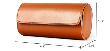 Watch Roll Travel Case - Handmade Leather Watch Rolls Box for Man - Travel Watch Roll with Velvet to Protection - Watch Roll Organizer to Home Secure Storage - color: 3-BROWN brown