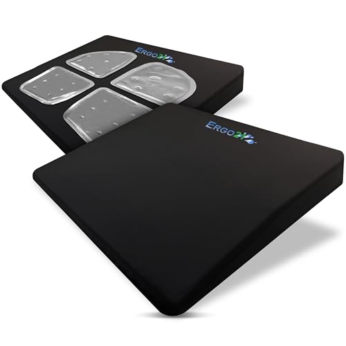 ERGO21 LiquiCell Sports Cushion - 2 Inch Thick Seat Pad for Tailbone, Hip & Lower Back Pain Relief - Ergonomic Comfort for Car, Office, Stadium & Wheelchairs- Better Than Gel, Foam or Air - size: Regular - 17W x 15.5 x 2"