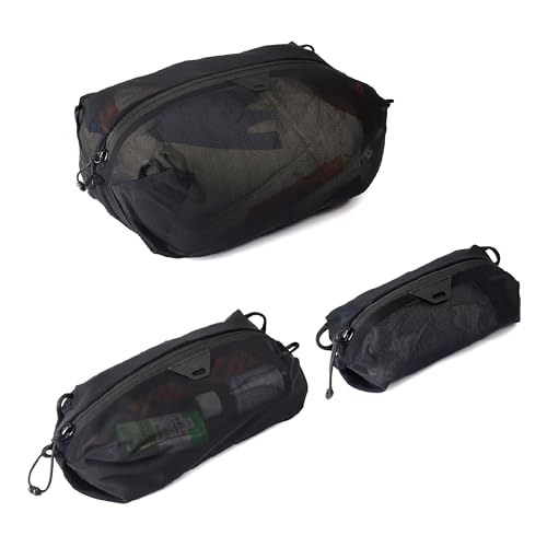 Peak Design Ultralight Packing Cube Bundle, Black, Stretchy Mesh Cubes with Strap Attachment Points and Luggage Pass Throughs, Zipper Opening, Travel Organizer for Men and Women, Sizes XXS, XS, S - color: Black, size: XX-Small, X-Small, Small