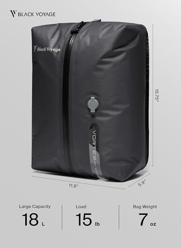 Black Voyage Reusable Vacuum Compression Travel Bag for Carry-On Suitcase and Backpack, Recycled IPX8 Waterproof Space Saver Vacpack (3-Pack, 18L - No Pump) - color: Gray 18L (3-Pack), size: 18L (No Air Pump)