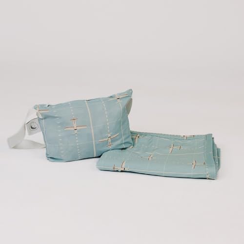 Beddy's Little Roamer Blanket - Travel Blanket for Toddlers & Kids - Packable with Carrying Bag - Lightweight & Cozy - Machine Washable - Take Flight Design - color: Light Blue