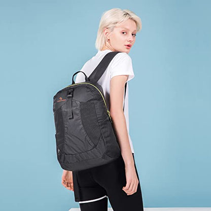 sinotron 22L Lightweight Packable Hiking Backpack, Small Hiking Backpack Day Pack for Women Men Travel Camping Vacation - color: Black
