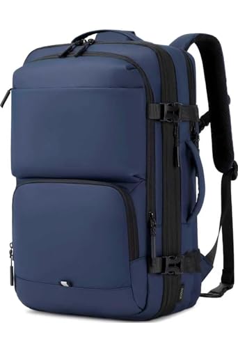 BAGOK Carry On Travel Backpack, 35L-40L Expandable Extra Large Airline Approved,Lightweight Daypack for Men and Women（Blue） - color: Blue, size: Large
