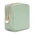Wandering Nature Small Makeup Bag for Purse Mini Make up Pouch Cute Cosmetic Pouch for Women with Slip-in Pockets Eco Vegan Leather, Green - color: Green