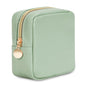 Wandering Nature Small Makeup Bag for Purse Mini Make up Pouch Cute Cosmetic Pouch for Women with Slip-in Pockets Eco Vegan Leather, Green - color: Green