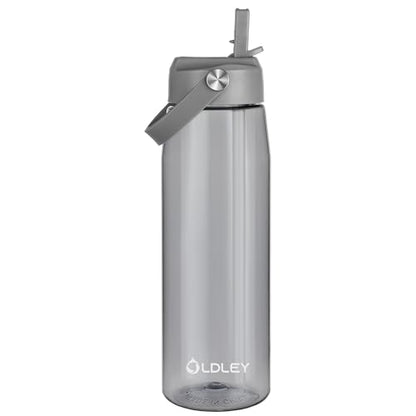 OLDLEY 32 oz Water Bottle with Straw, Leakproof Sports Water Bottle with Carry Strap, BPA-Free Large Water Bottles for Home,Travel, School, Outdoors, Gym, Tritan, Gray - color: Gray