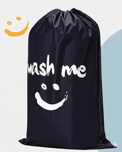 HOMEST XL Laundry Bag 28" x 40", Extra Large Dirty Clothes Organizer Holds 3-4 Loads, Machine Washable Drawstring Laundry Bag for Dorm, Camp, Laundromat, Family, Travel, Black - color: (1 pack-Wash me)Black