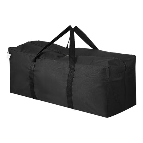 Storage Duffle Bag, Zippered Sport Camping Equipment Storage Waterproof Foldable Luggage Bag Gear with Padded Handles 28 in & Black -Fit for (Outdoor/Travel/Tent/Fishing Tripod) - color: Black, size: 28 Inch