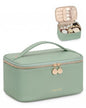 Prite Makeup Bag, Large Capacity Cosmetic Bag for Women and Girls, Waterproof PU Leather Travel Makeup Case, Toiletry Organizer with Handle and Divider for Skincare and Brushes - Green - color: Green