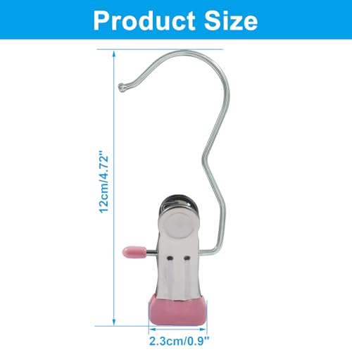 15 Pack Stainless Steel Boot Hangers Clips, Laundry Hooks Hanging Clips, Space Saving Boot Holder Clips for Closet Travel(Pink) - color: Pink