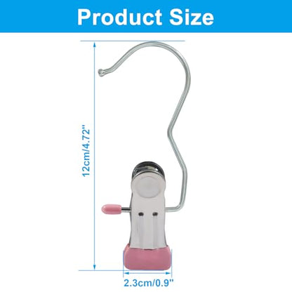 15 Pack Stainless Steel Boot Hangers Clips, Laundry Hooks Hanging Clips, Space Saving Boot Holder Clips for Closet Travel(Pink) - color: Pink