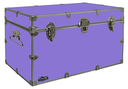 C&N Footlockers - XL Graduate Storage Trunk - Made in the USA - STEEL Footlocker for College Dorm Room & Summer Camp - 32 x 18 x 18.5 Inches (Lilac) - color: Lilac