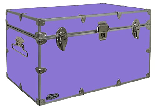 C&N Footlockers - XL Graduate Storage Trunk - Made in the USA - STEEL Footlocker for College Dorm Room & Summer Camp - 32 x 18 x 18.5 Inches (Lilac) - color: Lilac