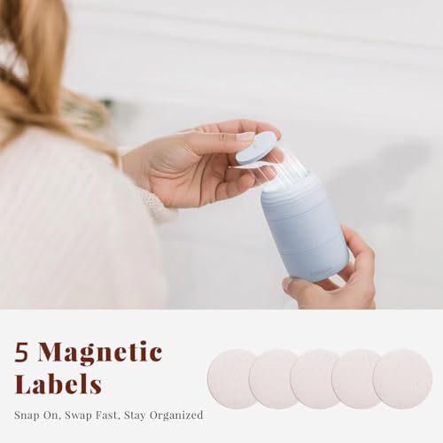 New Travel Toiletry Containers [Ultra Leakproof] TSA-Approved, PLA Hard Shell Jars with 5 Magnetic Labels, Wide Mouth Bottles for Lotion, Cleanser, Shampoo, Conditioner, Blue, 3 Pack, 2OZ - color: Blue, size: 2 oz / 60 ml